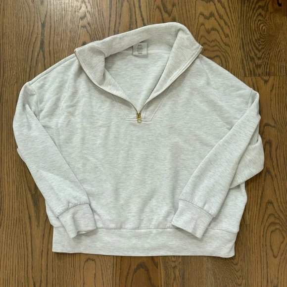 Varley Cream Half-Zip Sweatshirt - Picture 2 of 4